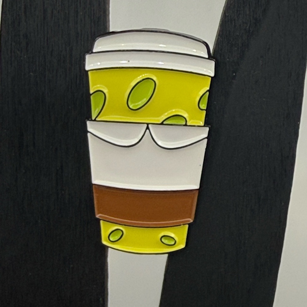 Sponge Bob inspired Coffee Cup Enamel Pin